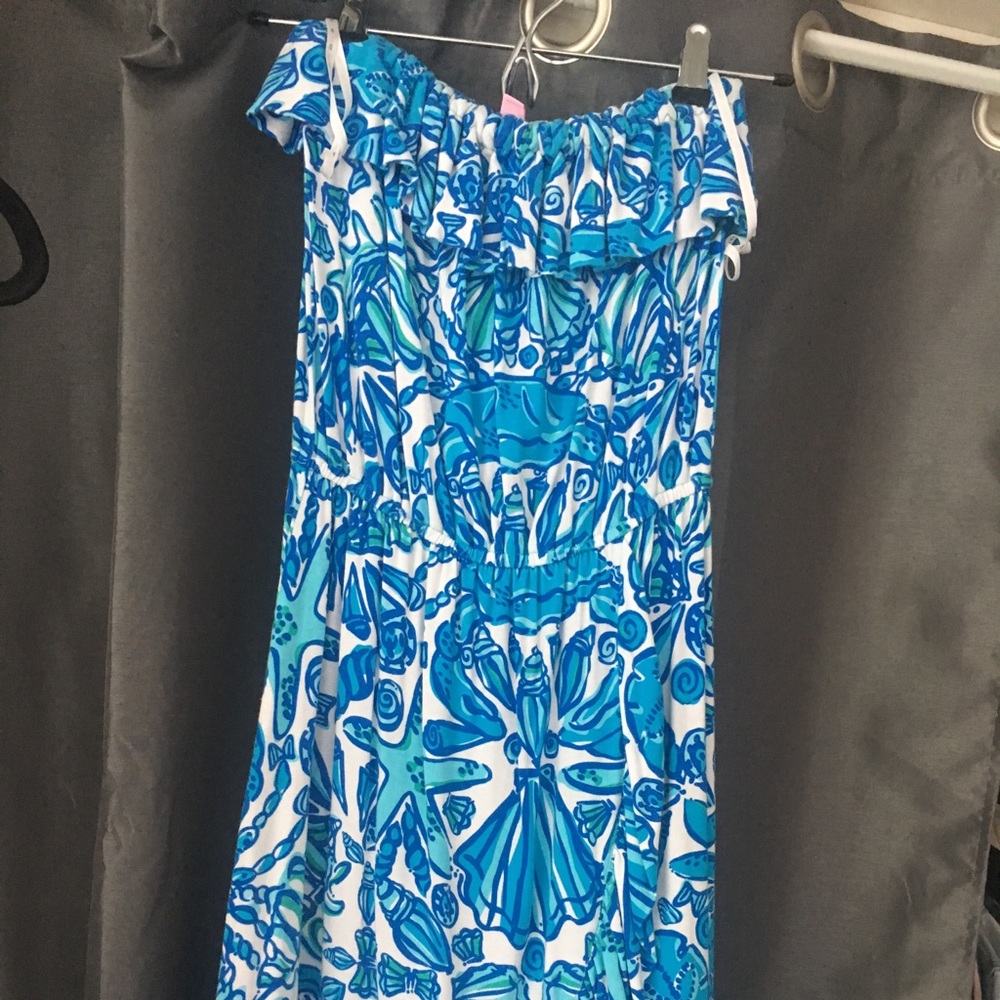 Lilly Pulitzer Flor strapless ruffle dress